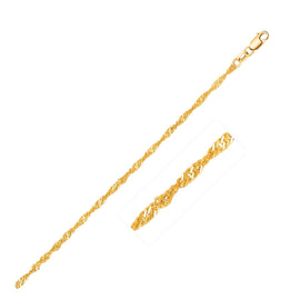 Yellow Gold 14k 1.7mm Singapore Chains in Lobster Claw