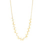 Yellow Gold 14k Women's Link Necklace with Polished Leaf Motifs