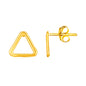Yellow Gold 14k Post Earrings with Open Triangles in Pushback Clasps
