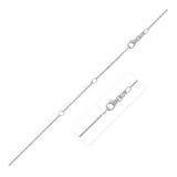 White Gold 14k 1.4mm Double Extendable Diamond Cut Cable Chain