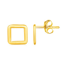 Load image into Gallery viewer, 14k Yellow Gold Post Earrings with Open Squares