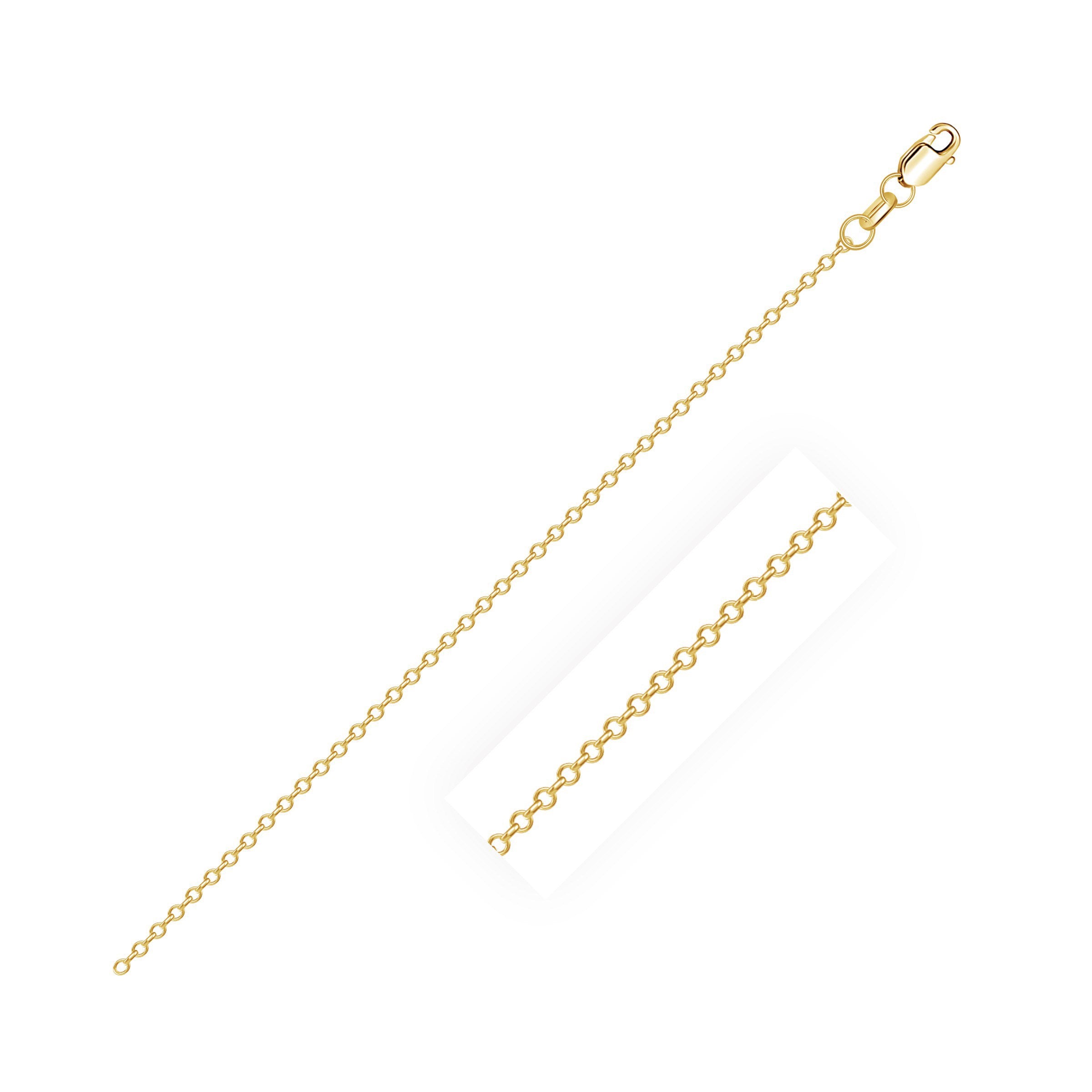 Yellow Gold 14k 0.8mm Diamond Cut Cable Link Chain