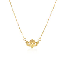 Load image into Gallery viewer, Yellow Gold 14k Pendant with Claddagh Symbol &amp; Lobster Clasp