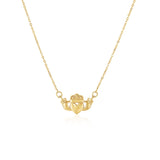 Yellow Gold 14k Pendant with Claddagh Symbol & Lobster Clasp