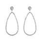 White Gold 14k Textured Teardrop Motif Post Earrings with Pushback Clasps