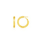 Yellow Gold 14k Small Textured Round Hoop Earrings with Snap Lock