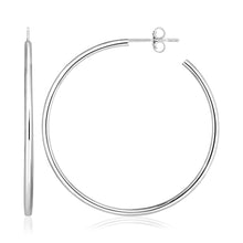 Load image into Gallery viewer, Sterling Silver Rounded Polished Hoop Earrings