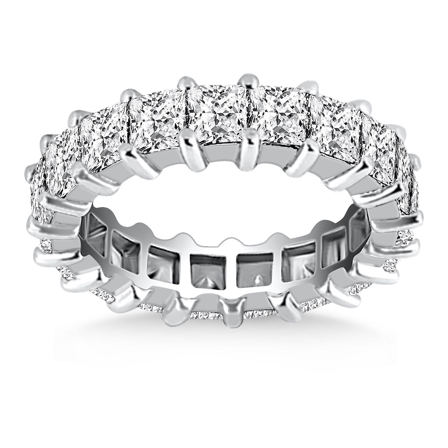 White Gold 14k Common Prong Princess Cut Diamond Eternity Ring