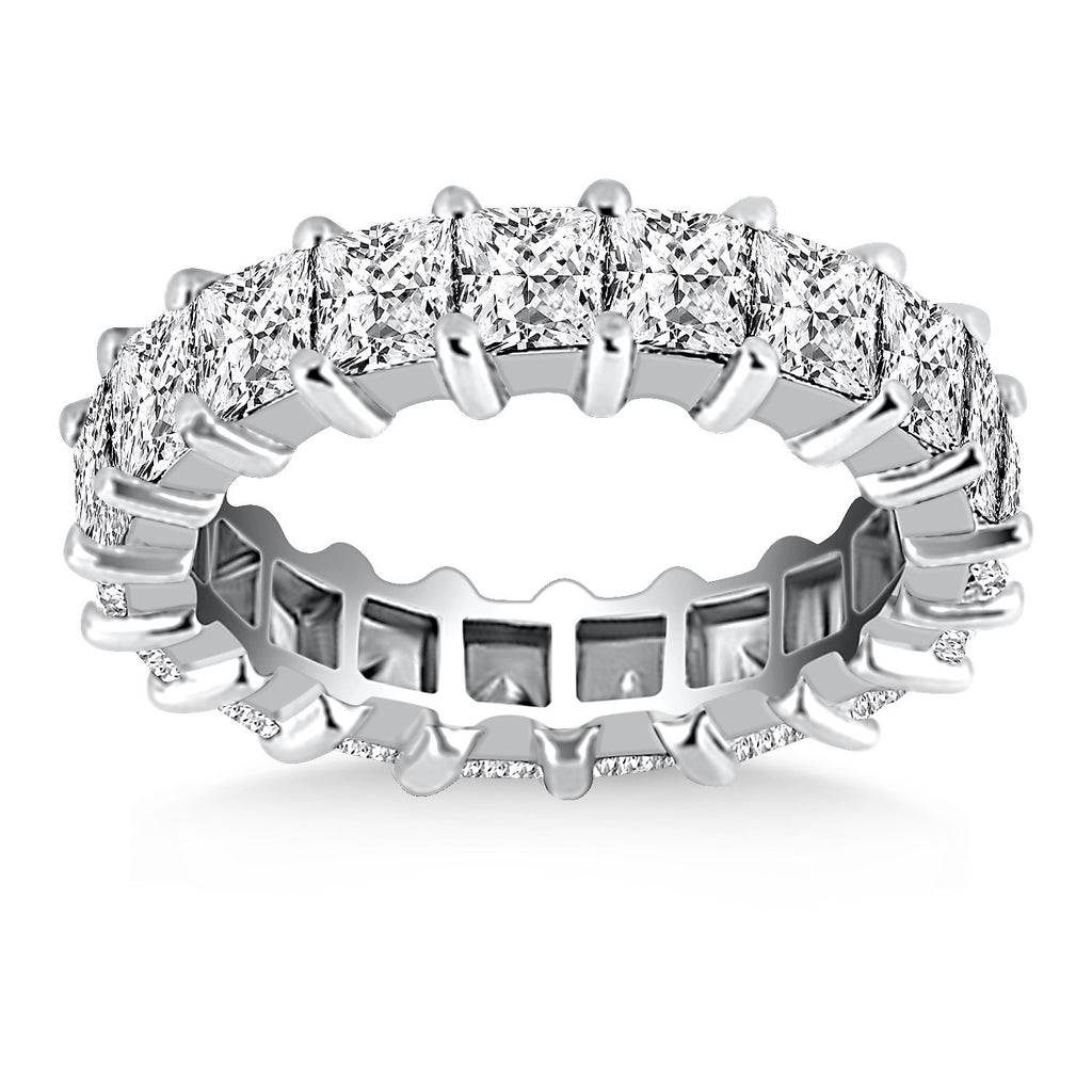 White Gold 14k Common Prong Princess Cut Diamond Eternity Ring