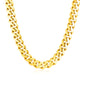 Yellow Gold 14k Polished Miami Cuban Women's Chain Necklace for Any Ocassions