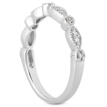 Load image into Gallery viewer, White Gold 14k Vintage Look Fancy Pave Milgrain Diamond Wedding Ring