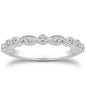 White Gold 14k Vintage Look Fancy Pave Milgrain Diamond Wedding Ring