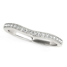Load image into Gallery viewer, 14k White Gold Curved Diamond Wedding Ring (1/4 cttw)