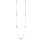 Sterling Silver Station Women's Fancy Necklace with Large Polished Beads