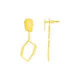 Yellow Gold 14K Abstract Honeycomb Fancy Earrings