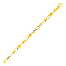 Load image into Gallery viewer, Yellow Gold 14k Women&#39;s Fancy Bracelet with Alternating Round and Oval Links