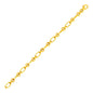 Yellow Gold 14k Women's Fancy Bracelet with Alternating Round and Oval Links