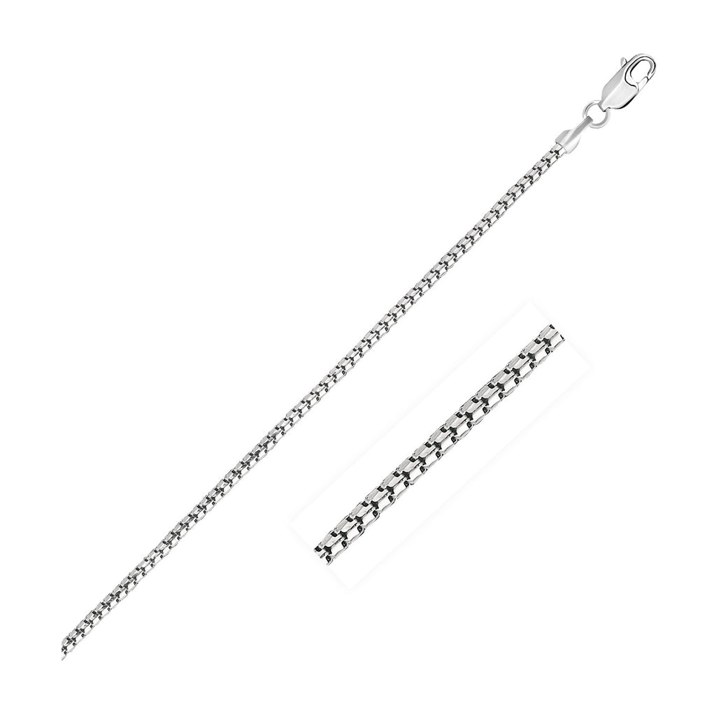 White Gold 14k 1.3mm Ice Chain in Lobster Claw