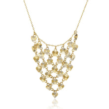 Load image into Gallery viewer, Yellow Gold 14k Bib Style Textured Hearts Women&#39;s Necklaces