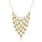 Yellow Gold 14k Bib Style Textured Hearts Women's Necklaces