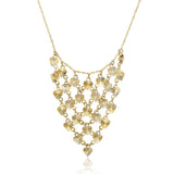 Yellow Gold 14k Bib Style Textured Hearts Women's Necklaces
