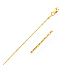 Load image into Gallery viewer, Yellow Gold 10k 1.0mm Wheat Chain in Lobster Clasp