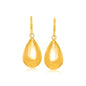 Yellow Gold 14k Polished Teardrop Motif Drop Earrings
