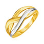 Two Tone Gold 14k Braid Exquisite Motif Rings