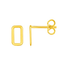 Load image into Gallery viewer, 14k Yellow Gold Post Earrings with Open Rectangles