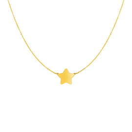 Yellow Gold 14k Women's Fancy Necklace with Five Pointed Star