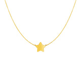 Yellow Gold 14k Women's Fancy Necklace with Five Pointed Star
