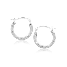 Load image into Gallery viewer, 10k White Gold Fancy Hoop Earrings