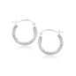 10k White Gold Fancy Hoop Earrings