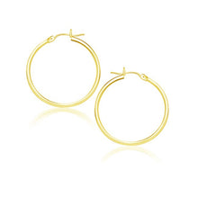 Load image into Gallery viewer, Yellow Gold 10k 25 mm Polished Hoop Earrings with Snap Lock Backing