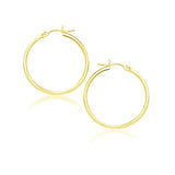 Yellow Gold 10k 25 mm Polished Hoop Earrings with Snap Lock Backing