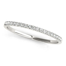 Load image into Gallery viewer, 14k White Gold Slim Pave Set Diamond Wedding Band (1/8 cttw)