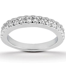 Load image into Gallery viewer, White Gold 14k Shared Prong Diamond Wedding Ring Band