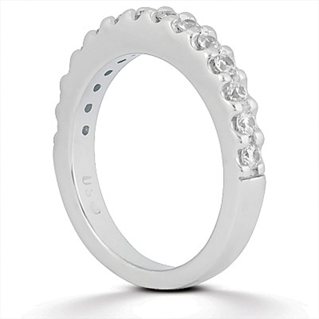 White Gold 14k Shared Prong Diamond Wedding Ring Band
