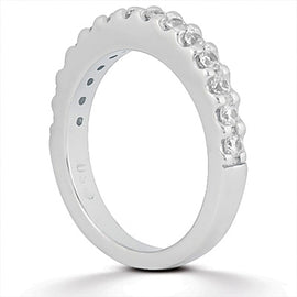 White Gold 14k Shared Prong Diamond Wedding Ring Band