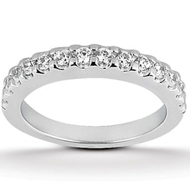 White Gold 14k Shared Prong Diamond Wedding Ring Band