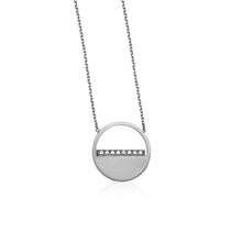 Load image into Gallery viewer, White Gold 14k Circle Women&#39;s Necklace with Diamonds