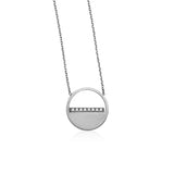 White Gold 14k Circle Women's Necklace with Diamonds