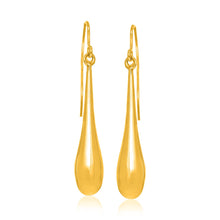 Load image into Gallery viewer, Yellow Gold 14k Long Polished Teardrop Dangling Earrings