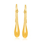 Yellow Gold 14k Long Polished Teardrop Dangling Earrings