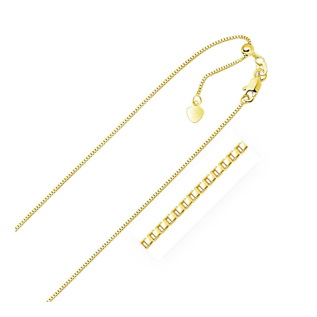Yellow Gold 14k 0.85mm Adjustable Box Chain