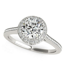 Load image into Gallery viewer, White Gold 14k Classic Channel Slim Shank Diamond Engagement Ring