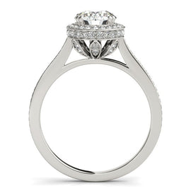 White Gold 14k Classic Channel Slim Shank Diamond Engagement Ring