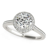 White Gold 14k Classic Channel Slim Shank Diamond Engagement Ring