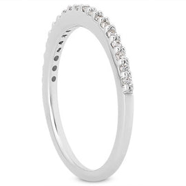 White Gold 14k Slim Profile Diamond Micro Prong Diamond Wedding Ring Band