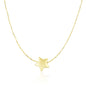 Yellow Gold 14k Women's Fancy Necklace with Shiny Puffed Sliding Star Charm